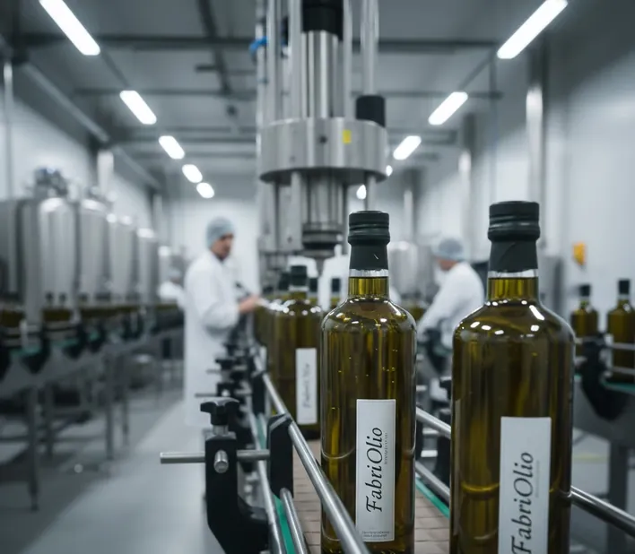 Aceite de oliva producido en una línea continua